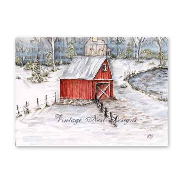 Digital Print Farm Life No.13 Watercolor Painting Instant Download