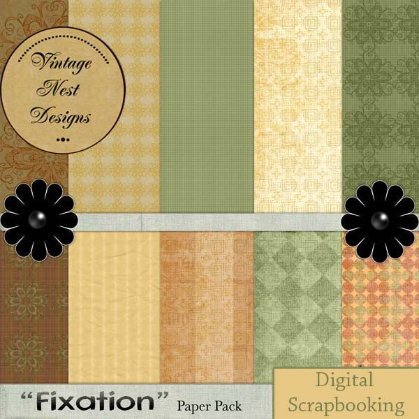 Digitales Scrapbooking Fixierungs-Kit Sofort-Download