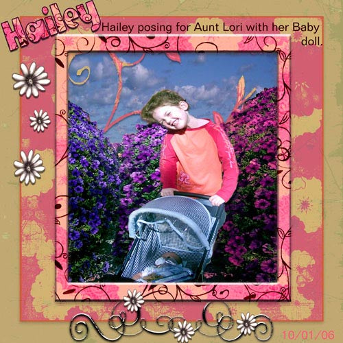 Digital Scrapbooking Funky Flowers Quick Page No.1 Instant Download