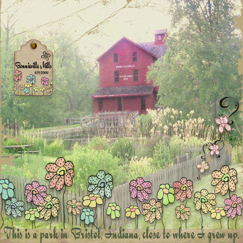 Scrapbooking Numérique Fleurs Amusantes Page Rapide No.1 Téléchargement Immédiat