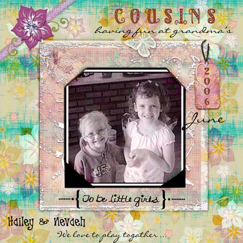 Page rapide de scrapbooking numérique Cœurs "grungy" n°1 Téléchargement instantané
