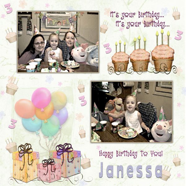 Digital Scrapbooking Happy Birthday Kit Instant Download