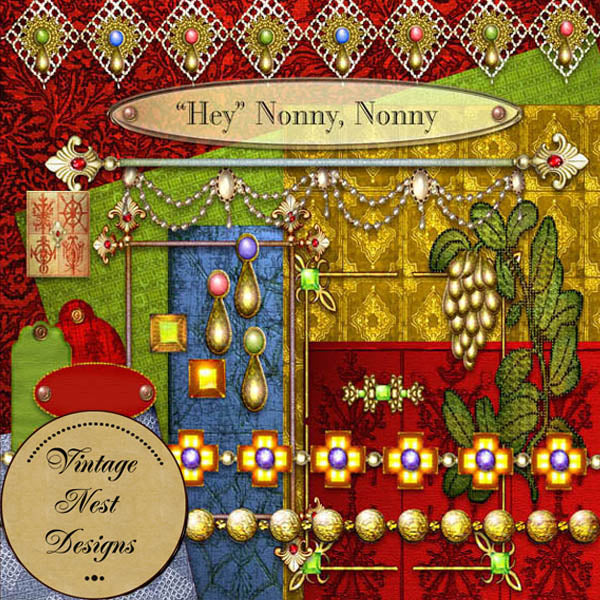 Digital Scrapbooking Hey Nonny Nonny Kit Instant Download