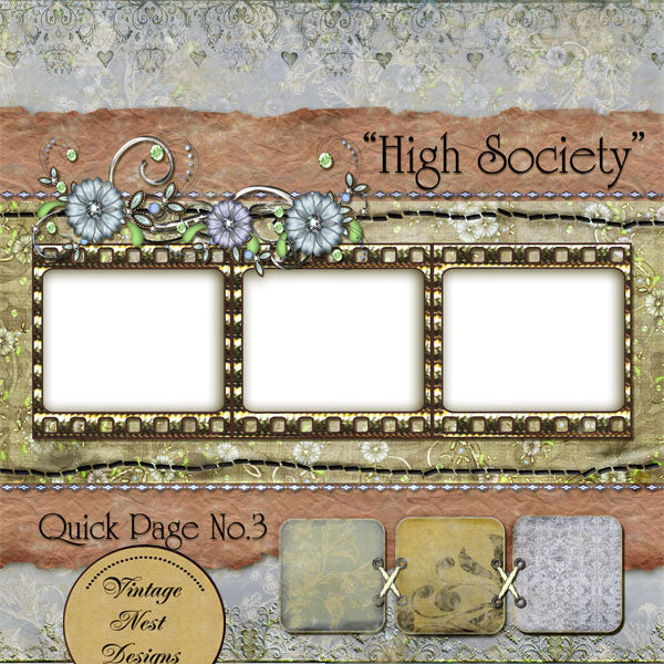 Scrapbooking Numérique Haute Société Page Rapide N°3 Téléchargement Immédiat