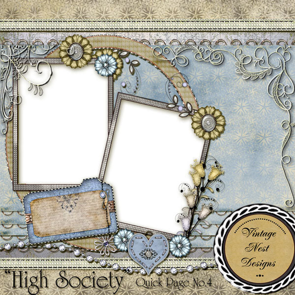 Digital Scrapbooking High Society Quick Page No.4 Instant Download