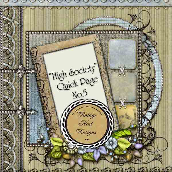 Page rapide de scrapbooking numérique High Society n°5 Téléchargement instantané