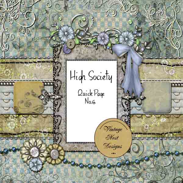 Digital Scrapbooking High Society Quick Page No.6 Instant Download
