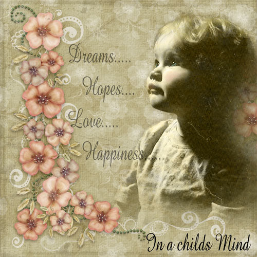 Digital Scrapbooking In a Childs Mind Quick Page No.1 Instant Download