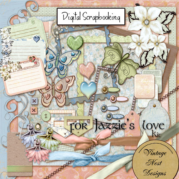 Digital Scrapbooking Jazzy's Love Kit Instant Download