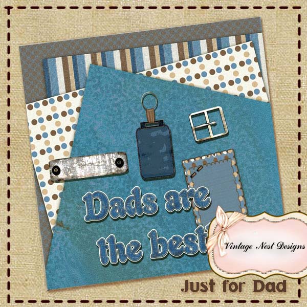 Digitales Scrapbooking "Nur für Papa" Mini-Kit Sofort-Download