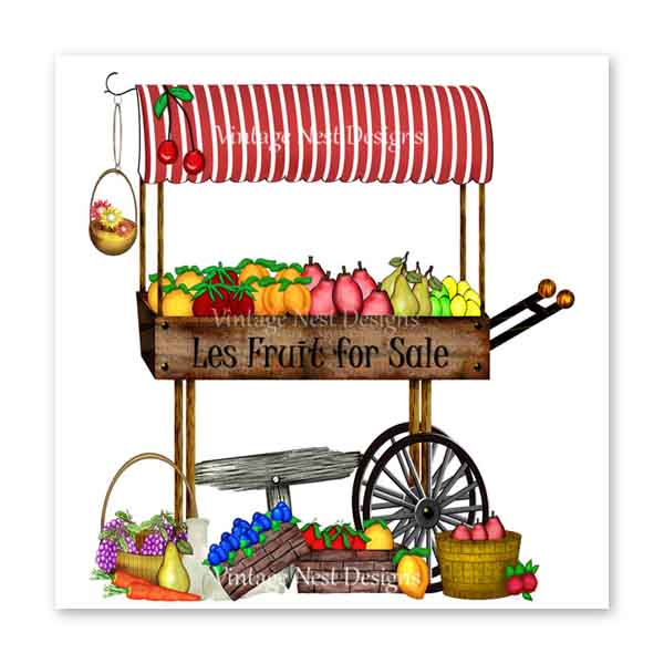 Illustration de Fruits à Vendre Impression Numérique Scrapbooking