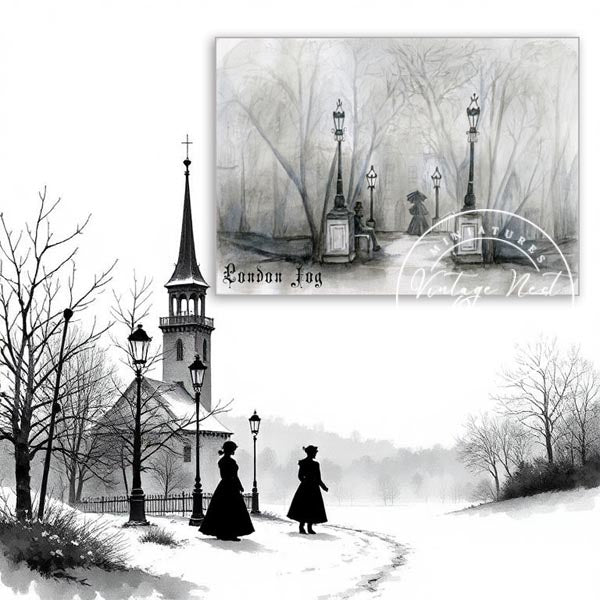 Impression numérique Brouillard de Londres n°1 Aquarelle Téléchargement instantané