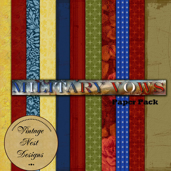 Digital Scrapbooking Military Vows Kit Instant Download