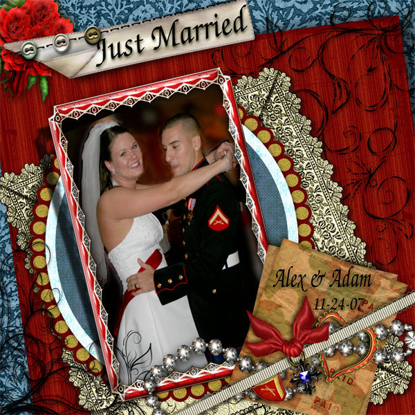 Scrapbooking numérique Vœux militaires Page rapide n°3 Téléchargement instantané