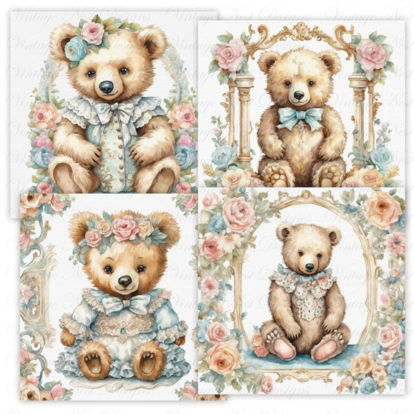 Digital Print Nursery Bear Bundle No.1 Illustration Instant Download
