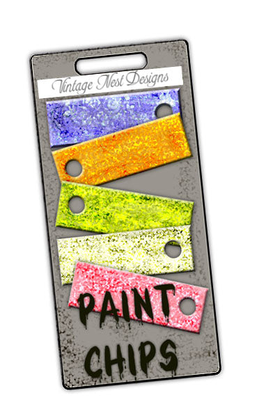 Digital Scrapbooking Paint Chips Instant Download