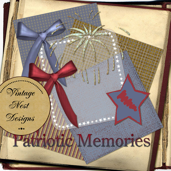 Digital Scrapbooking Patriotic Memories Kit Instant Download