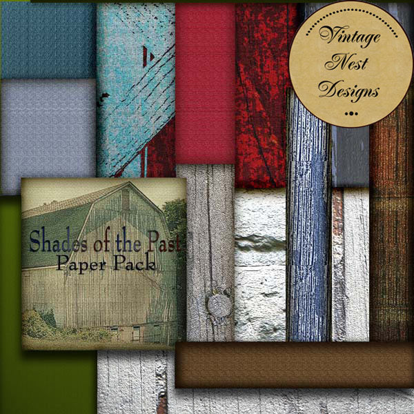 Digital Scrapbooking Shades of the Past Kit Instant Download