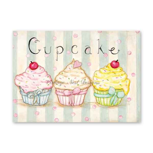 Digital Prints Three Cupcakes No.4 Acrylic Digital Prints Scrapbooking
