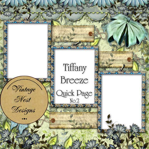 Digital Scrapbooking Tiffany Breeze Quick Page No.2 Instant Download