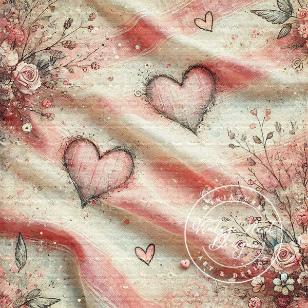 Valentine Hearts Quick Page No.1 Digital Prints Scrapbooking