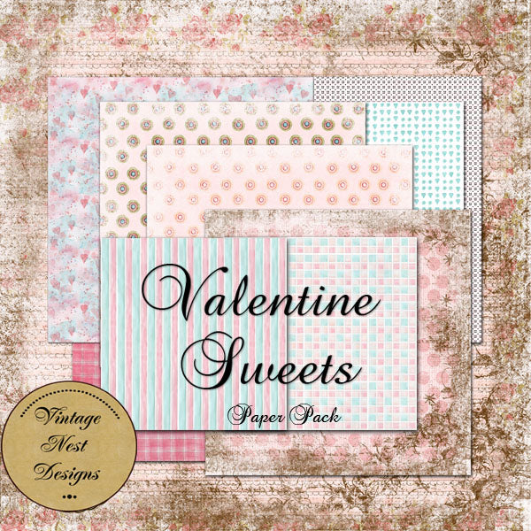 Digital Scrapbooking Valentine Sweets Scrapbooking Instant Download