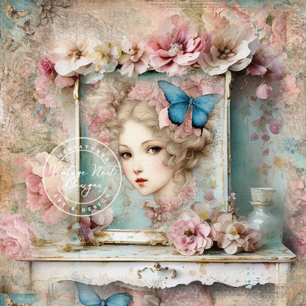 Digital Print Victorian Woman No.3 Illustration Instant Download
