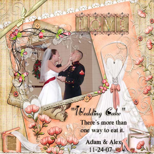 Page Rapide de Scrapbooking Numérique Bouquet de Mariage N°2 Téléchargement Instantané