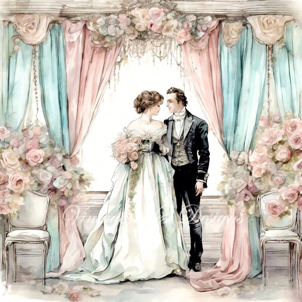 Digital Print Wedding Couple No.2 Digital Illustration