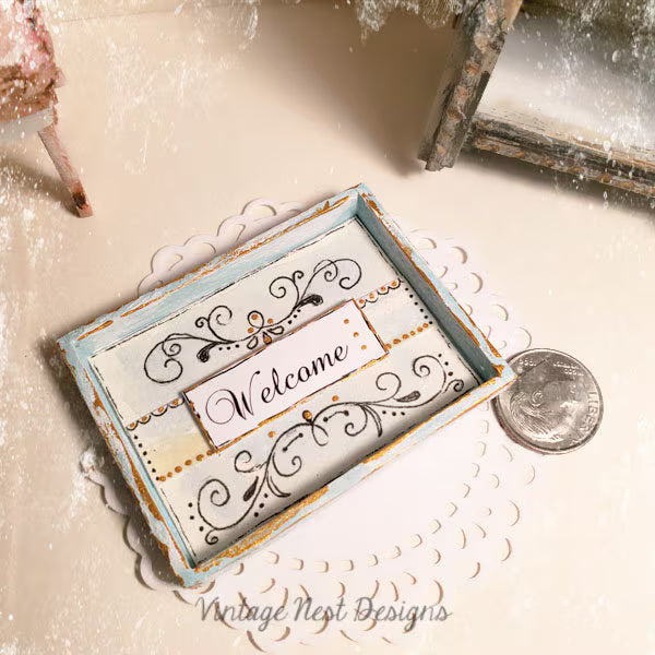 Welcome Sign No.1 Handmade Dollhouse Miniature