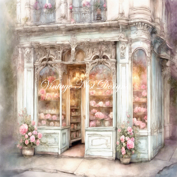 Digital Print French Store No.5 Illustration Instant Download