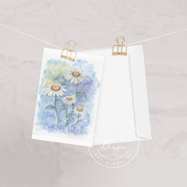 Digital Print Daisies No.2 Watercolor Painting