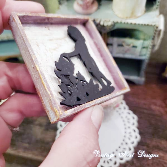 Child Silhouette No.6 Dollhouse Miniature Handmade image 3