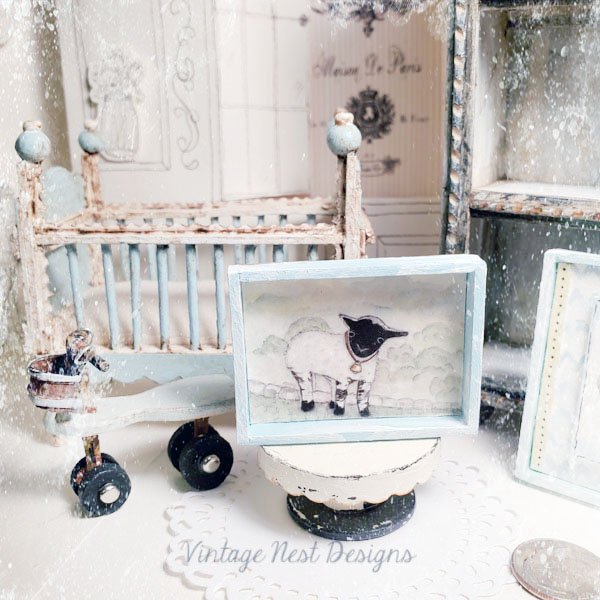 Nursery Lamb No.1:1 Dollhouse Miniature Handmade image 6