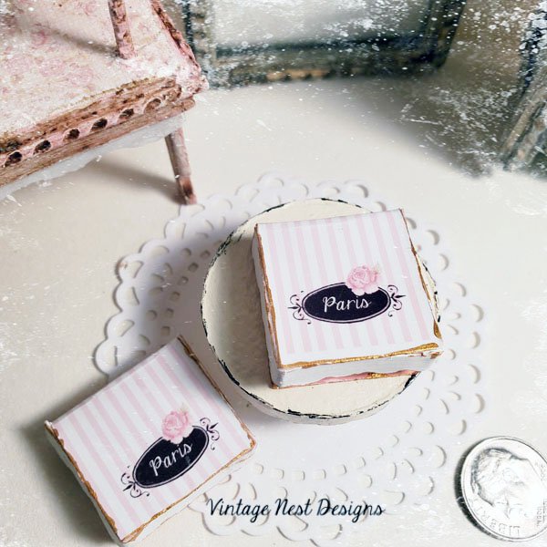 Boxes No.60 Dollhouse Miniature Handmade for Dolls image 4