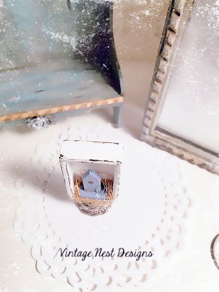 Wooden Bird Nest No.1 Dollhouse Miniature Handmade image 3
