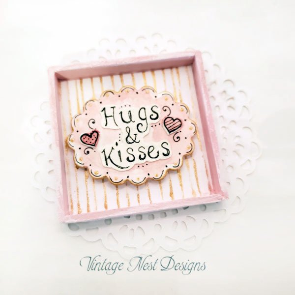 Valentine Hugs & Kisses No.1 Dollhouse Miniature Handmade image 3