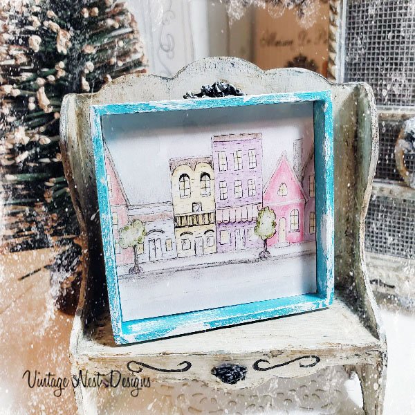 City Life Drawing No.1:1 Dollhouse Miniature Handmade Framed Art image 7