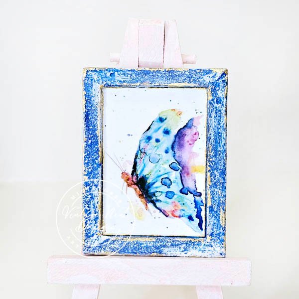 Butterfly No.1:3 Dollhouse Miniature Handmade Wooden Framed Art image 6