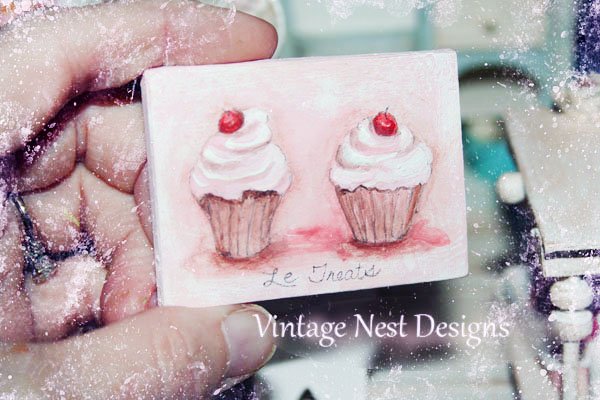Le Treats No.1:4 Dollhouse Miniature Handmade Framed Art image 0
