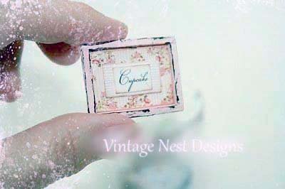 Cupcake Sign No.21:1 Dollhouse Miniature Handmade image 1