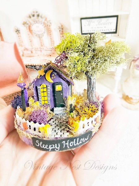 Putz Halloween House Miniature No.47 Handmade image 7