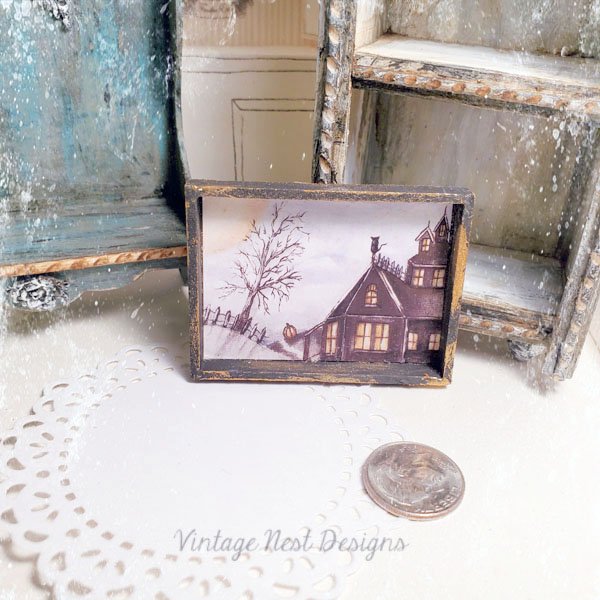 The Pumpkin & the Cat No.2:1 Dollhouse Miniature Handmade image 4