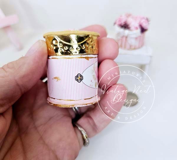 Hat Box No.85 Dollhouse Miniature Handmade for Dolls image 4
