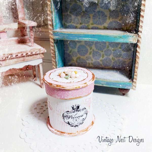 Hat Band Box No.91 Dollhouse Miniature Handmade image 2