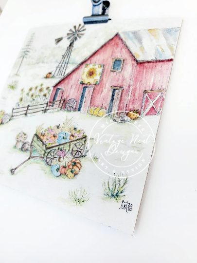Barns No.14 Original Watercolor Painting image 1