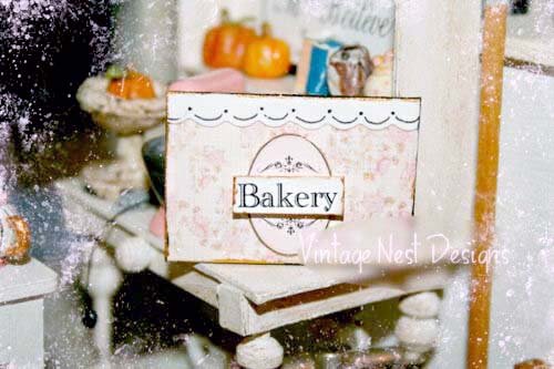 Bakery Sign No.3 Dollhouse Miniature Handmade image 0