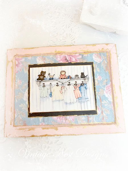 Baby Time No.1:2 Dollhouse Miniature Handmade Wooden Framed Art image 2