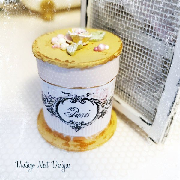 Hat Band Box No.90 Dollhouse Miniature Handmade image 1