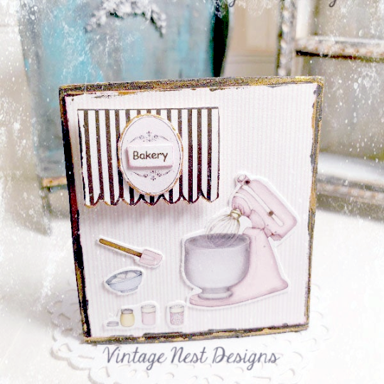 Bakery Pink Mixer No.1:2 Dollhouse Miniature Handmade image 0